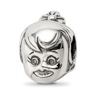 Sterling Silver Reflections Little Girl's Head Bead view 1