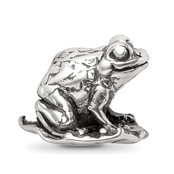 Sterling Silver Reflections Frog on Lily Pad Bead