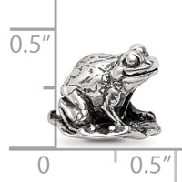 Sterling Silver Reflections Frog on Lily Pad Bead view 3