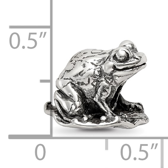 Sterling Silver Reflections Frog on Lily Pad Bead