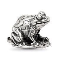 Sterling Silver Reflections Frog on Lily Pad Bead view 1
