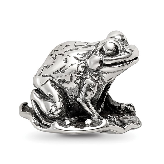 Sterling Silver Reflections Frog on Lily Pad Bead