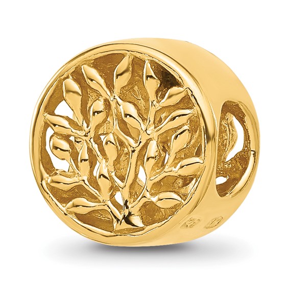 Sterling Silver Reflections Gold-plated Tree of Life Circle Bead