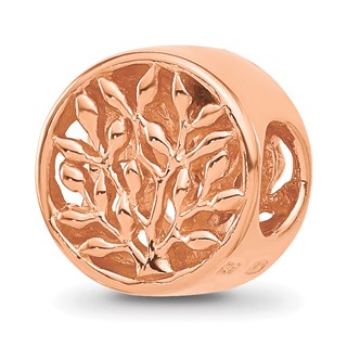 Sterling Silver Reflections Rose Gold-plated Tree of Life Circle Bead