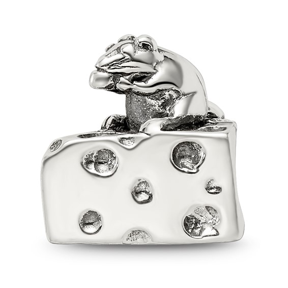Sterling Silver Reflections Mouse on Cheese Bead