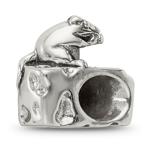 Sterling Silver Reflections Mouse on Cheese Bead