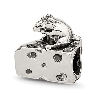 Sterling Silver Reflections Mouse on Cheese Bead