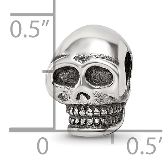Sterling Silver Reflections Skull Bead
