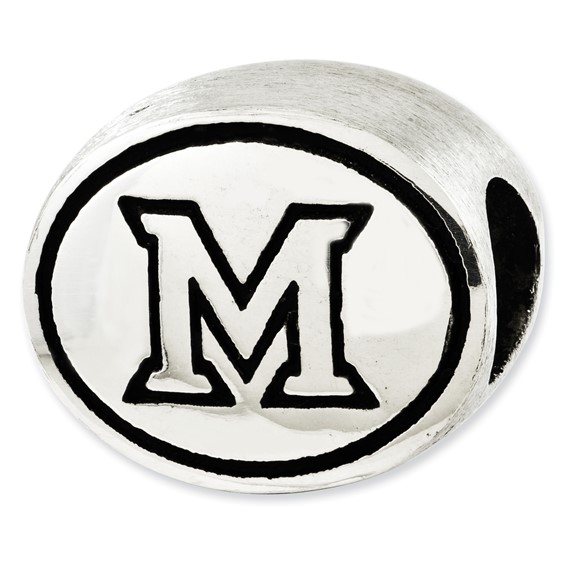 Sterling Silver Antiqued Miami of Ohio Collegiate Bead
