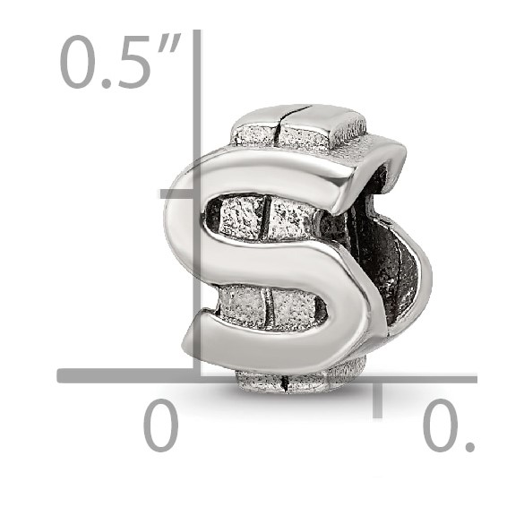 Sterling Silver Reflections Dollar Sign Bead