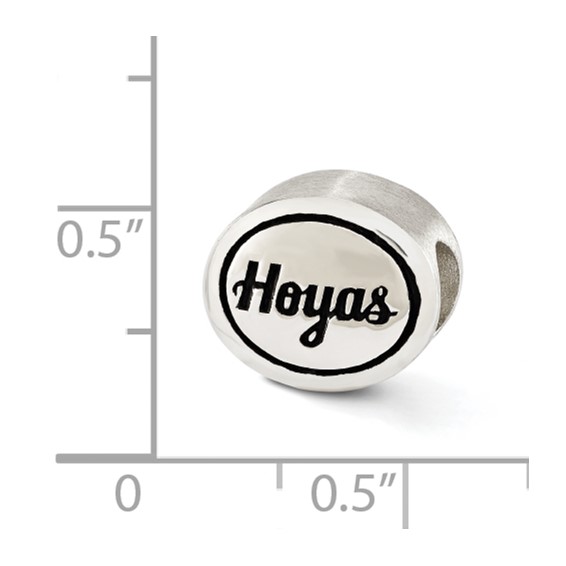 Sterling Silver Antiqued Georgetown University Collegiate Bead