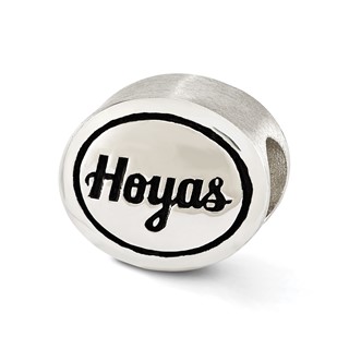 Sterling Silver Antiqued Georgetown University Collegiate Bead