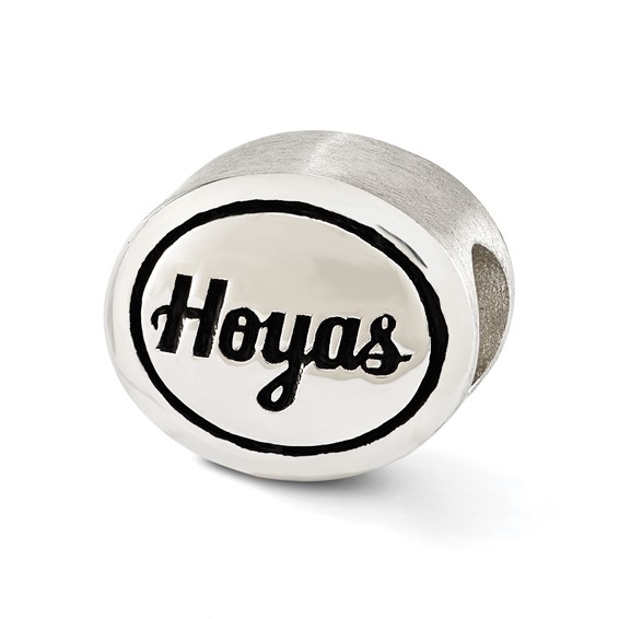 Sterling Silver Antiqued Georgetown University Collegiate Bead