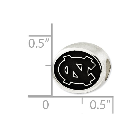 Sterling Silver Antiqued University of North Carolina Collegiate Bead