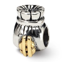 Sterling Silver & 14K Reflections Money Bag Bead view 1