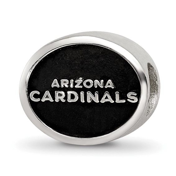 Sterling Silver Enameled LogoArt Arizona Cardinals NFL Bead