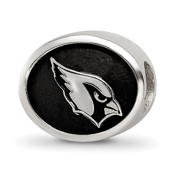 Sterling Silver Enameled LogoArt Arizona Cardinals NFL Bead