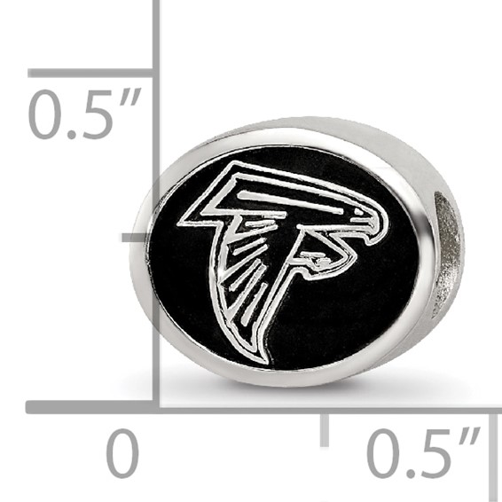Sterling Silver Enameled LogoArt Atlanta Falcons NFL Bead