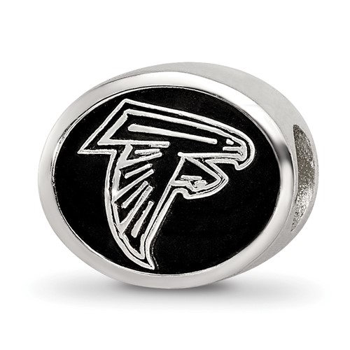 Sterling Silver Enameled LogoArt Atlanta Falcons Nfl Bead