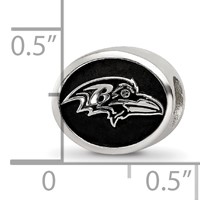 Sterling Silver LogoArt Enameled Baltimore Ravens Nfl Bead view 5