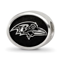 Sterling Silver LogoArt Enameled Baltimore Ravens Nfl Bead view 1