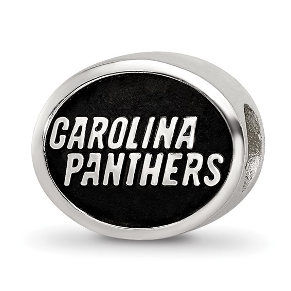 Sterling Silver LogoArt Enameled Carolina Panthers NFL Bead