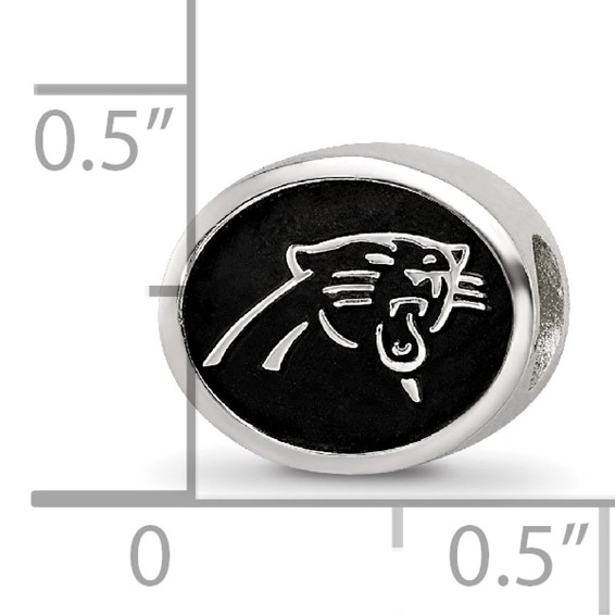 Sterling Silver LogoArt Enameled Carolina Panthers NFL Bead