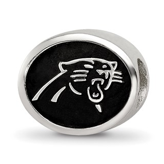 Sterling Silver LogoArt Enameled Carolina Panthers NFL Bead