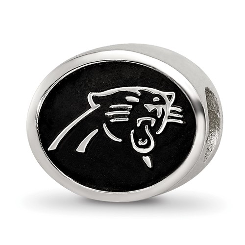 Sterling Silver LogoArt Enameled Carolina Panthers Nfl Bead