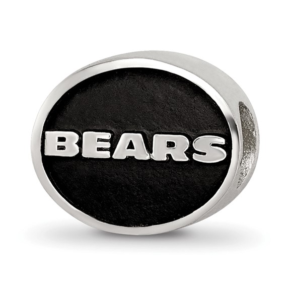 Sterling Silver LogoArt Enameled Chicago Bears NFL Bead