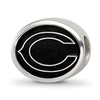 Sterling Silver LogoArt Enameled Chicago Bears NFL Bead