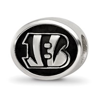 Sterling Silver LogoArt Enameled Cincinnati Bengals Nfl Bead view 1