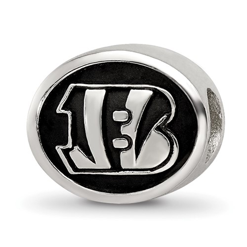Sterling Silver LogoArt Enameled Cincinnati Bengals Nfl Bead