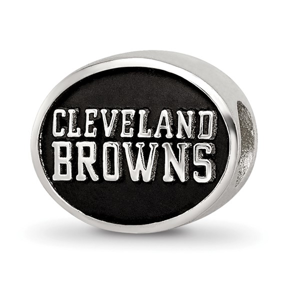 Sterling Silver LogoArt Enameled Cleveland Browns NFL Bead