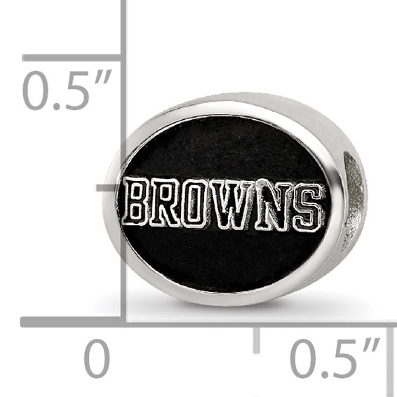 Sterling Silver LogoArt Enameled Cleveland Browns NFL Bead