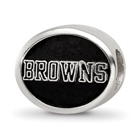 Sterling Silver LogoArt Enameled Cleveland Browns Nfl Bead view 1