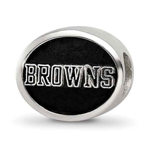 Sterling Silver LogoArt Enameled Cleveland Browns Nfl Bead