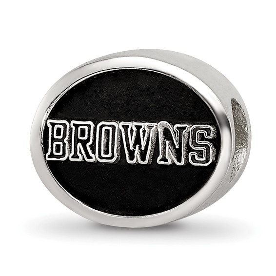 Sterling Silver LogoArt Enameled Cleveland Browns NFL Bead