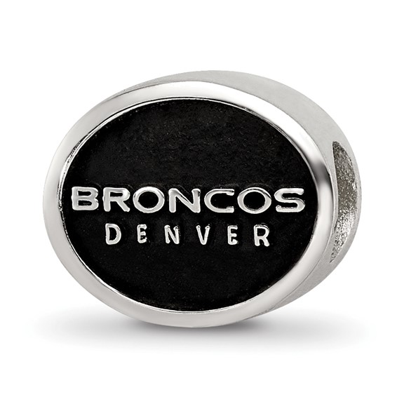 Sterling Silver LogoArt Enameled Denver Broncos NFL Bead