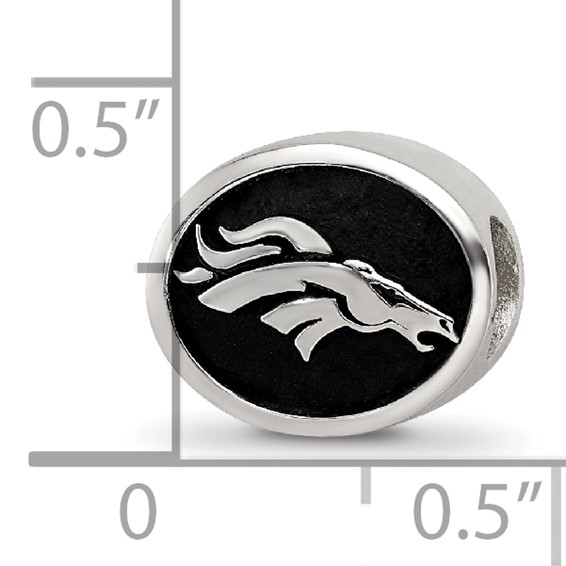 Sterling Silver LogoArt Enameled Denver Broncos NFL Bead