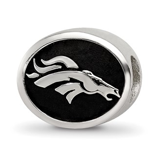 Sterling Silver LogoArt Enameled Denver Broncos NFL Bead