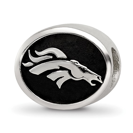 Sterling Silver LogoArt Enameled Denver Broncos NFL Bead