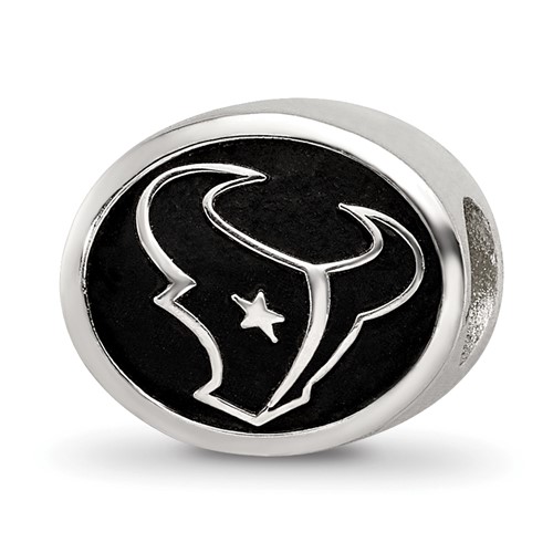 Sterling Silver LogoArt Enameled Houston Texans Nfl Bead