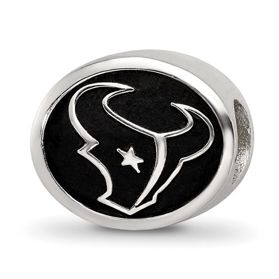 Sterling Silver LogoArt Enameled Houston Texans NFL Bead