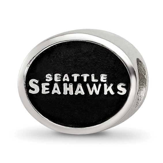 Sterling Silver LogoArt Enameled Seattle Seahawks NFL Bead