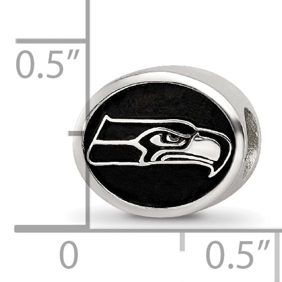 Sterling Silver LogoArt Enameled Seattle Seahawks NFL Bead