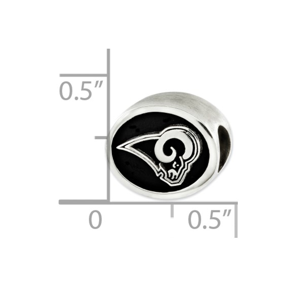 Sterling Silver Enameled St. Louis Rams NFL Bead