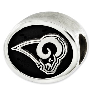 Sterling Silver Enameled St. Louis Rams NFL Bead