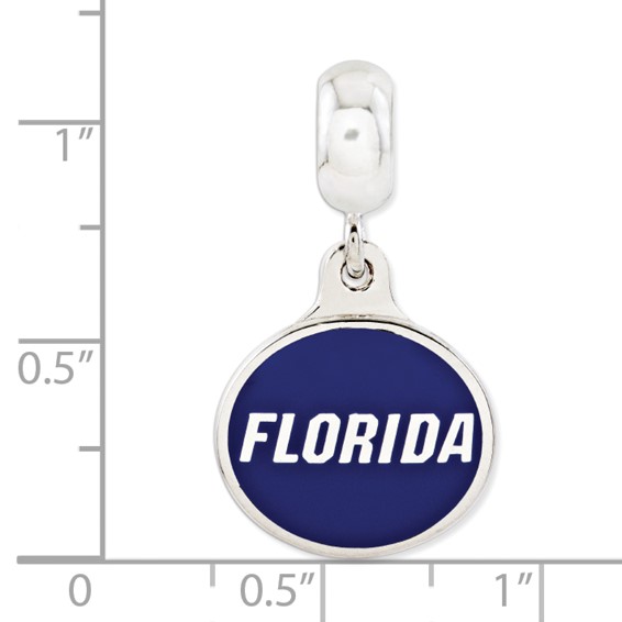 Sterling Silver University of Florida Collegiate Enameled Dangle Bead