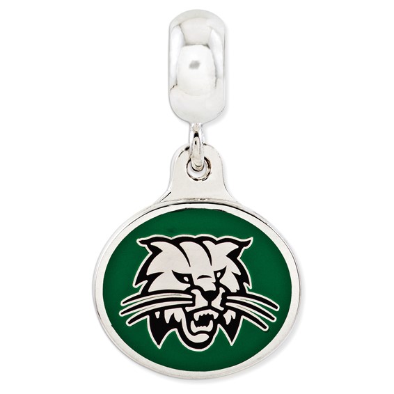 Sterling Silver Ohio University Collegiate Enameled Dangle Bead